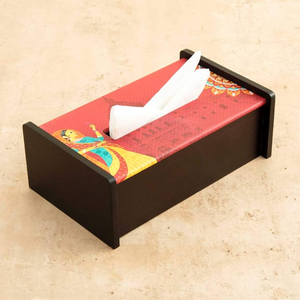 Elegant Solid <b>Wood</b> <b>Bathroom</b> <b>Accessories</b> Printed <b>Wood</b> Tissue Box Printed Crafts Face Design For Living Room Made In India - Product Image 1