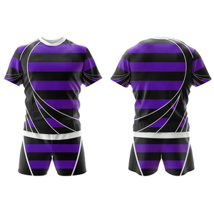 Uniformes de rugby 100% polyester de haute qualité conçus sur mesure ensembles courts de chemise respirante à séchage rapide pour l'équipe - Product Image 3