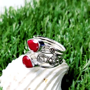 925 sterling Silver <span class=keywords><strong>Ruby</strong></span> vòng màu đỏ Birthstone hình bầu dục vòng cho anh ta Món Quà tiệc cưới của cô - Product Image 6