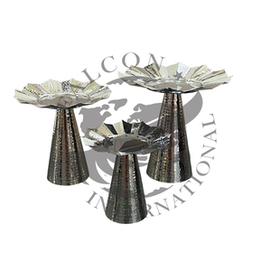 จานข้าวทำจากโลหะขัดเงาสำหรับตกแต่งโต๊ะหรูหราชามไม้ผลไม้ทำจากสแตนเลสสตีลหรูหราวางบนโต๊ะกลางโต๊ะสำหรับงานแต่งงาน - Product Image 2