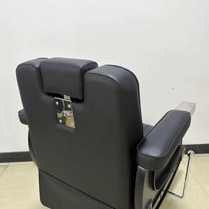 Black Hydraulic Barber Chair <b>Adjustable</b> Salon Styling Chair Leather Upholstered Hairdresser Seat with <b>Footrest</b> - Product Image 3