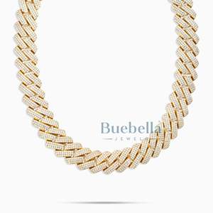 18K chapado en oro grueso sólido cubano enlace 19mm cadena Hip Hop joyería diamante helado cierre plano Miami cubano enlace joyería fina - Product Image 4