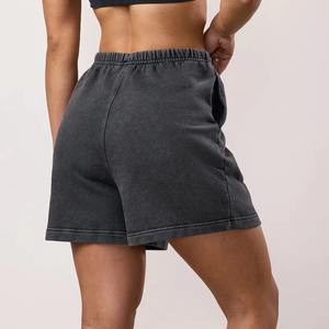 Nouveaux shorts de sport d'été pour femmes, 100% coton, coupe classique, taille élastique, séchage rapide, respirant, poches latérales hautes - Product Image 2
