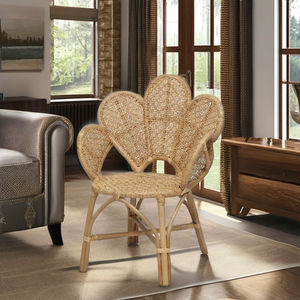 Fauteuil modulaire capitonné CV Craftindo Rose - Chaise de loisirs moderne en rotin avec pieds en bois pour salon et bureau - Product Image 1