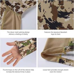 Vêtements de sport de pêche à manches longues à séchage rapide personnalisés T-shirts en polyester et coton respirants de sublimation pour hommes solides - Product Image 2