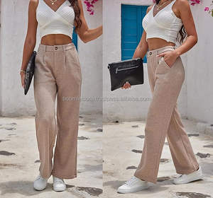 Pantalon de jogging en molleton pour femme, coupe ample évasée, taille élastique, anti-plis, séchage rapide, respirant, directement de l'usine - Product Image 5