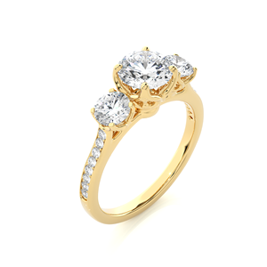 Bague minimaliste en or massif jaune et blanc 14 carats avec diamants CZ éternels pour femme, bague de mariage, bijoux en or massif - Product Image 1