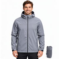 Veste coupe-vent à capuche imperméable pour homme, idéale pour les trajets quotidiens, en stock entrepôt, vente chaude