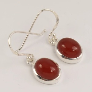 Women's Classic Carnelian Gemstone 925 <b>Solid</b> Sterling <b>Silver</b> Drop <b>Earrings</b> Fashionable Dangle Design for Weddings <b>Silver</b> Jewelry - Product Image 5