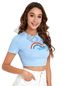 เสื้อครอปสำหรับผู้หญิงเสื้อครอปสวมใส่ลำลองระบายอากาศ - Product Image 2