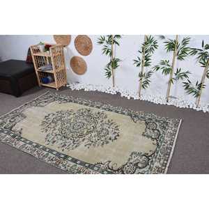 พรมวินเทจตุรกี ขนาด 4.4x7.7 ฟุต (134x235 ซม.) สีเบจ พรมเปอร์เซีย - Product Image 4