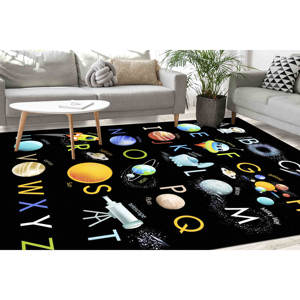Tapis imprimé : Tapis éducatif alphabet pour la décoration de la chambre d'enfant, avec tapis moelleux à poils longs - Product Image 2