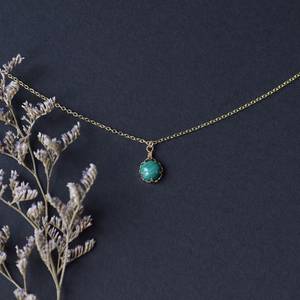 Malachite Naturelle pour Femme Collier avec Pendentif en Argent 925 Dainty Collier de Mariage à Empiler Cadeau pour Femme - Product Image 2