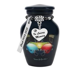 Football Forever In Our My Hearts Mini Urne Love Charms Option Petite Urne Gravée Personnalisée - Product Image 5