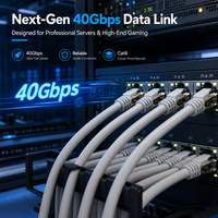 Kabel Ethernet Cat8 40Gbps 2000MHz Tembaga Murni SFTP Terperisai RJ45 Patch Cord Bersertifikasi CE