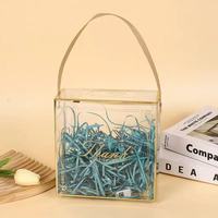 Boîte Cadeau MU en PVC Transparent, Boîte en Plastique PVC Clair, Boîte Portable en PET PP avec Poignée Pliable pour Bonbons, Gâteaux, Cadeaux de Remerciement