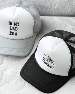 Casquette de camionneur brodée sur mesure OEM 5 panneaux en mousse camouflage semi-incurvée Casquette de camionneur en maille avec fermeture à glissière réglable - Product Image 6