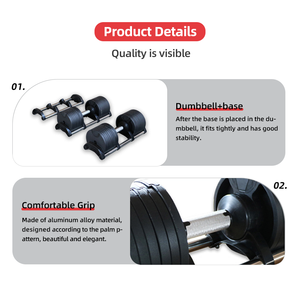 Set di <span class=keywords><strong>Manubri</strong></span> Regolabili Rapidi per <span class=keywords><strong>Allenamento</strong></span> Completo del Corpo, Peso Progressivo 32kg 40kg 45kg 50kg - Product Image 4