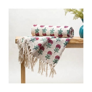 Chất Lượng Cao Mềm Tua Gots Chứng Nhận 100% Hữu Cơ Bông/Len Làm Tay Màu Đen Tro Hỗn Hợp Sofa Dệt Kim Chủ Đề Ném Chăn - Product Image 5