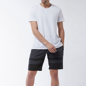 กางเกงขาสั้นลำลองสำหรับผู้ชายเอวยางยืดแบบธรรมดาเอวสูงลายย้อมทึบดีไซน์โลโก้ตามสั่ง - Product Image 4