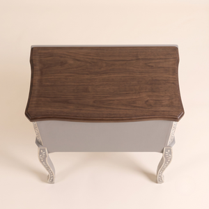 Mesita de Noche Moderna de Estilo Francés con Incrustaciones de Hueso y 2 Cajones de Almacenamiento para Dormitorio, Ideal para Apartamentos - Product Image 3