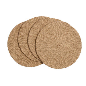 Napperons en JUTE de style unique napperons en rotin brodés résistants à la chaleur tissés naturels sur mesure pour tapis de Table - Product Image 4