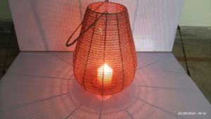 Brown Powder Wire Metal Wax Candle Holders Tealight Light <b>Lantern</b> <b>Large</b> for Christmas Home Decoration Handmade - Product Image 2