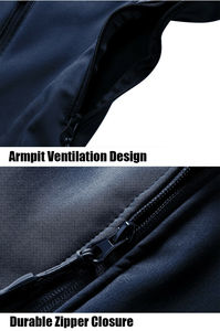 Veste softshell pour hommes en vrac Manteau à capuche à manches longues imperméable et coupe-vent de printemps Couleur unie pour homme personnalisé OEM - Product Image 5