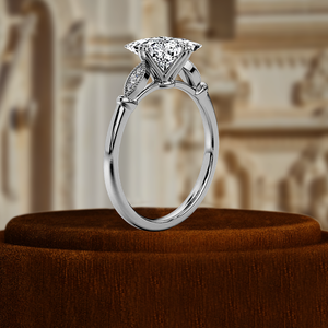 Anillo de Diamantes de Estilo Vintage de 1 Quilate, Anillo de Diamantes Cultivados con Certificación IGI, Anillo de Compromiso para Mujer, Anillo de Diamantes de Catedral Antiguo - Product Image 4