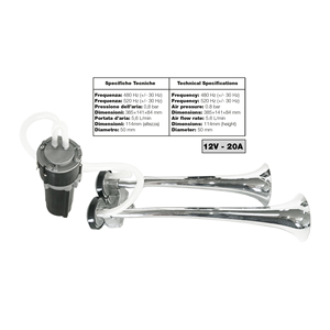 Klaxon bicolore 12V pour camion - Product Image 1