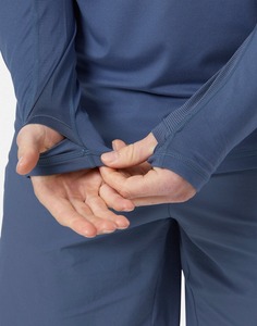 เสื้อออกกำลังกายสำหรับผู้ชายเสื้อยืดแขนยาวเข้ารูปสำหรับฤดูร้อนผ้าคอตตอนผ้าโพลีเอสเตอร์ถักสำหรับเพาะกาย - Product Image 4