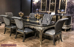 Ensemble de meubles de salle à manger de Style moderne, ensemble de Table à manger en bois artisanal à vendre, ensemble de salle à manger en métal sculpté à la main - Product Image 3