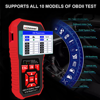 Lecteur de codes ECU EOBD OBD2 professionnel et testeur de batterie pour voitures, camions, motos et bateaux, avec fonction de réinitialisation des voyants d'entretien.