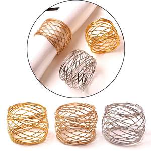 Heavy Duty Wholesale Supplies Nickel Plated Metal Wire Napkin Ring Reusable Decorative Tissue Serviette Holder for Dinner Party - Product Image 3