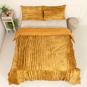 Hint lüks yumuşak sarı altın hardal kadife ezilmiş kadife nevresim Boho yatak Comforter yorgan yatak örtüsü