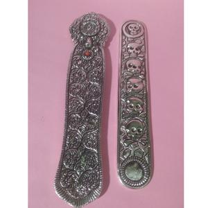 Brûleur d'encens et récupérateur de cendres en aluminium au design unique, finition antique, décoration d'intérieur, brûleur en résine, support pour bâtonnets d'encens - Product Image 2