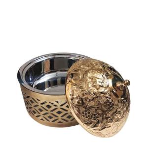 Olla caliente de Metal de diseño árabe, cazuela de lujo de la mejor calidad con tapa hecha a mano, calentador de alimentos de mesa de forma redonda para uso en la cocina - Product Image 5