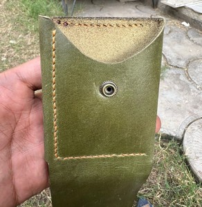 Pure Handmade Vintage Style Crazy Horse Leather Bifold <b>Card</b> Holder Slim Short <b>RFID</b> Anti-Theft <b>Wallet</b> Button Closure Anwar - Product Image 1