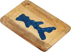 Planche à découper en bois avec résine de couleur verte Planche de service sucrée fiable et planche à découper de légumes pour la maison et les ustensiles de cuisine - Product Image 4