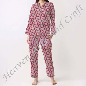 Conjunto de Pijamas de Algodón 100% para Mujer, Ropa de Dormir Suave para el Hogar, Conjunto de Pijamas de Primavera/Verano con Estampado Floral/Personajes/Letras/Patrón/Vacaciones/Árbol PJ078 - Product Image 4