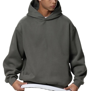 เสื้อฮู้ดดี้ผู้ชาย ผ้าฝ้าย 100% ทรงโอเวอร์ไซส์ สตรีทแวร์ หนัก 430 กรัม พิมพ์ลายโลโก้แบบพัฟ - Product Image 1