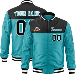 Chaqueta universitaria personalizada con cremallera frontal Proveedor OEM para hombres, mujeres y jóvenes en pedidos a granel - Product Image 1
