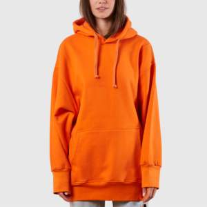 custom heavy GSM Women's Hoodies & Sweatshirts oversized drop shoulder <b>orange</b> <b>hoodie</b> printed logo embroidery solid casual winter - Product Image 1