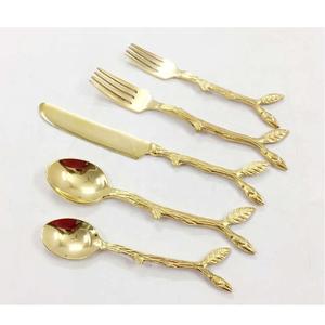 Stainless Steel Cutlery Set of 5 With Brass Handle for Kitchen & <b>Tabletop</b> Best Quality Dinnerware Cutlery Set at Reasonable Cost - Product Image 6