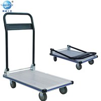 Chariot à plateforme pliable à quatre roues en métal, chariot utilitaire pliable robuste, OEM pour entrepôt et usage domestique