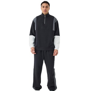 เสื้อแทรคสูทคอปกผู้ชายแบบสวมหัว OEM ปี 2026 คุณภาพสูง ขายส่ง สตรีทแวร์ ดีไซน์แบบแผง ระบายอากาศได้ดี ผ้าฝ้าย 100% สำหรับฤดูใบไม้ผลิ - Product Image 1