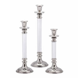 Candelabros cónicos de Metal decorativos de mesa, candelabro plateado y blanco para decoraciones de bodas, eventos y fiestas - Product Image 1