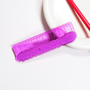 ราววัดอะคริลิคเฉดสีสดใสไม้บรรทัดใสเครื่องมือทนทานกำหนดเองได้สำหรับการศึกษาเชิงสร้างสรรค์และการร่าง - Product Image 2