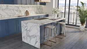 Arpels Printed Quartz Slab Kitchen Countertop Vanity Top 2cm 3cm Polished Prefabricated Stone Construction Use prefab cut to si - Product Image 1