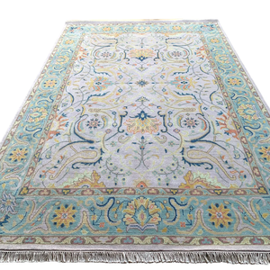 Tapis élégant d'inspiration persane à poils courts en mélange de laine avec une finition douce et brillante pour une décoration raffinée des sols de la maison - Product Image 2